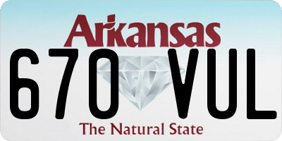 AR license plate 670VUL