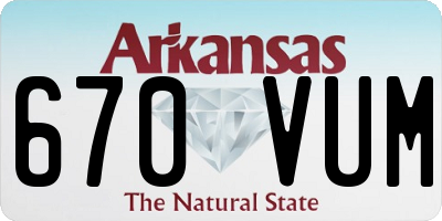 AR license plate 670VUM