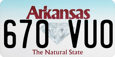 AR license plate 670VUO