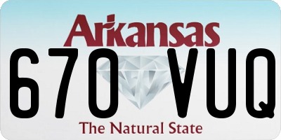 AR license plate 670VUQ