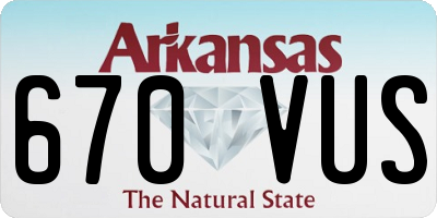 AR license plate 670VUS