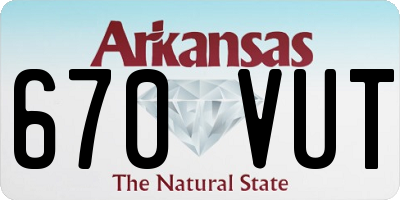 AR license plate 670VUT