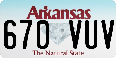 AR license plate 670VUV