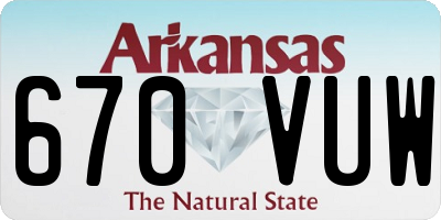 AR license plate 670VUW