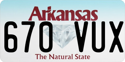 AR license plate 670VUX