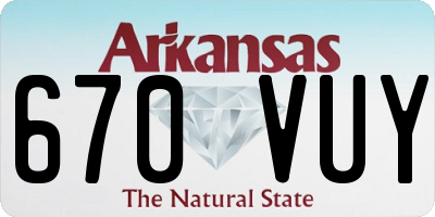 AR license plate 670VUY
