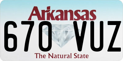AR license plate 670VUZ