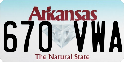 AR license plate 670VWA