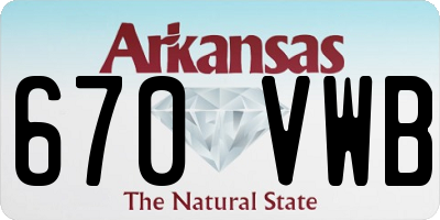 AR license plate 670VWB