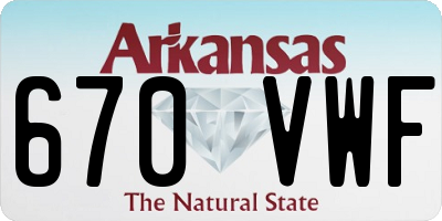AR license plate 670VWF