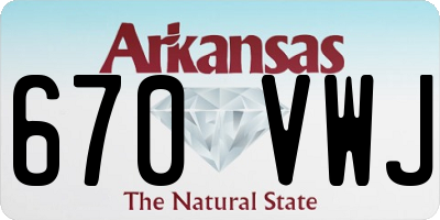AR license plate 670VWJ