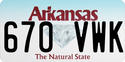 AR license plate 670VWK