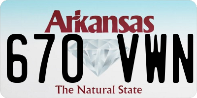 AR license plate 670VWN
