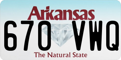 AR license plate 670VWQ
