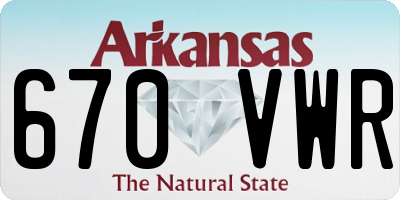 AR license plate 670VWR