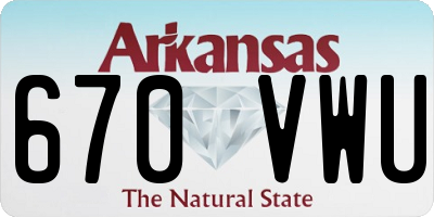 AR license plate 670VWU
