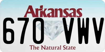 AR license plate 670VWV