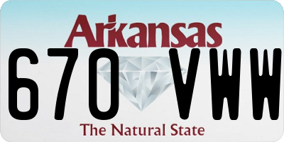 AR license plate 670VWW