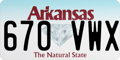 AR license plate 670VWX