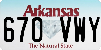 AR license plate 670VWY