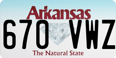 AR license plate 670VWZ