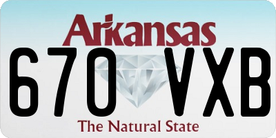 AR license plate 670VXB