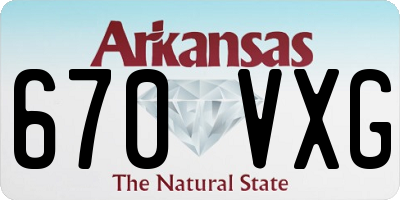 AR license plate 670VXG