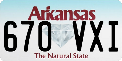 AR license plate 670VXI