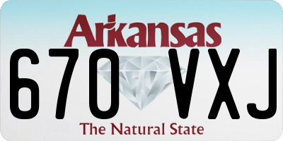 AR license plate 670VXJ
