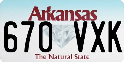 AR license plate 670VXK