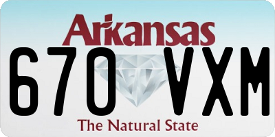 AR license plate 670VXM