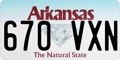 AR license plate 670VXN