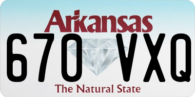 AR license plate 670VXQ