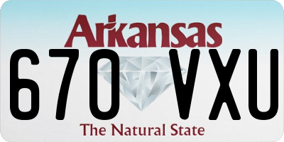 AR license plate 670VXU