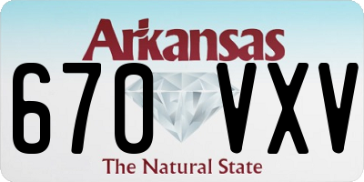 AR license plate 670VXV