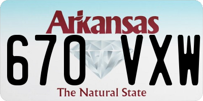 AR license plate 670VXW