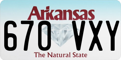 AR license plate 670VXY