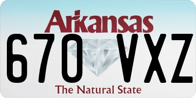 AR license plate 670VXZ