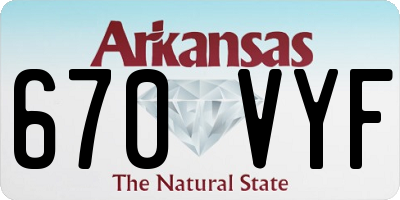 AR license plate 670VYF
