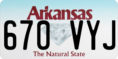 AR license plate 670VYJ