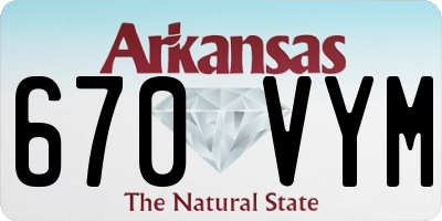 AR license plate 670VYM