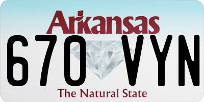 AR license plate 670VYN