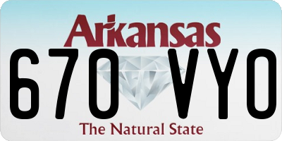 AR license plate 670VYO