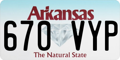 AR license plate 670VYP