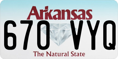 AR license plate 670VYQ