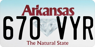 AR license plate 670VYR