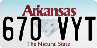 AR license plate 670VYT
