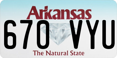 AR license plate 670VYU