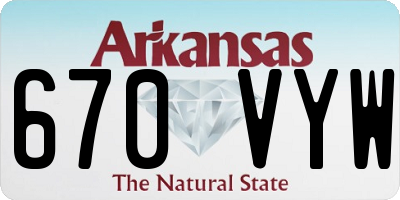AR license plate 670VYW