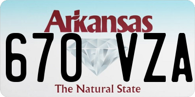 AR license plate 670VZA